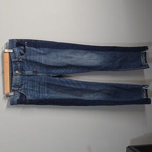 Whbm Jeans Womens Size 4 Blue W/ Dark Blue Side Stripes Two-tone Straight